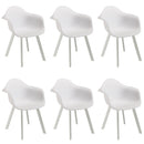 Malo - Lot De 6 Fauteuils Jardin - Plastique Polypropylène/Aluminium - Blanc