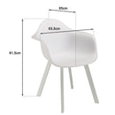 Malo - Lot De 6 Fauteuils Jardin - Plastique Polypropylène/Aluminium - Blanc