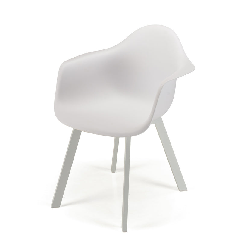 Malo - Lot De 6 Fauteuils Jardin - Plastique Polypropylène/Aluminium - Blanc