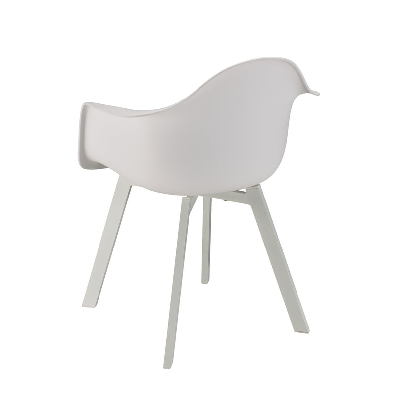 Malo - Lot De 6 Fauteuils Jardin - Plastique Polypropylène/Aluminium - Blanc