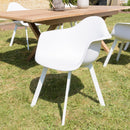 Malo - Lot De 6 Fauteuils Jardin - Plastique Polypropylène/Aluminium - Blanc