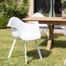 Malo - Lot De 6 Fauteuils Jardin - Plastique Polypropylène/Aluminium - Blanc