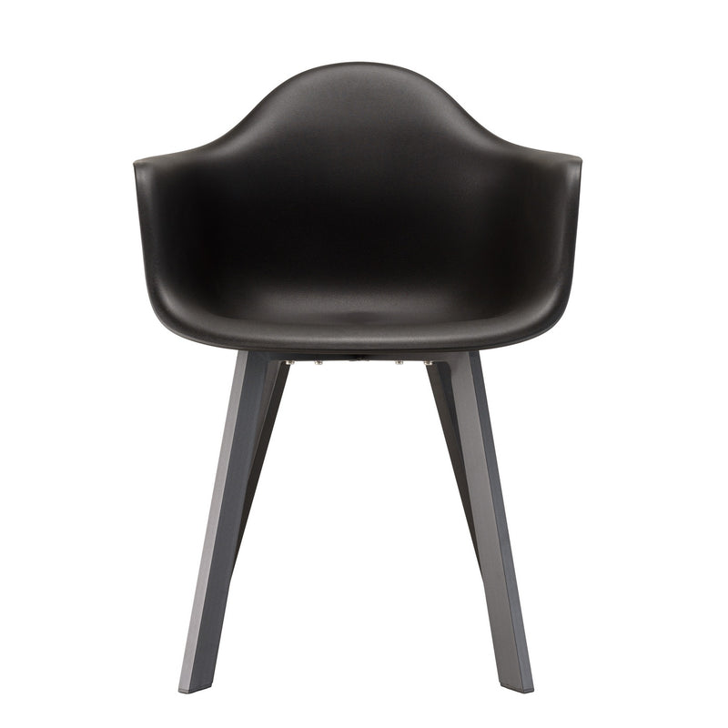 Malo - Lot De 6 Fauteuils Jardin - Plastique Polypropylène/Aluminium - Noir