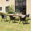 Malo - Lot De 6 Fauteuils Jardin - Plastique Polypropylène/Aluminium - Noir