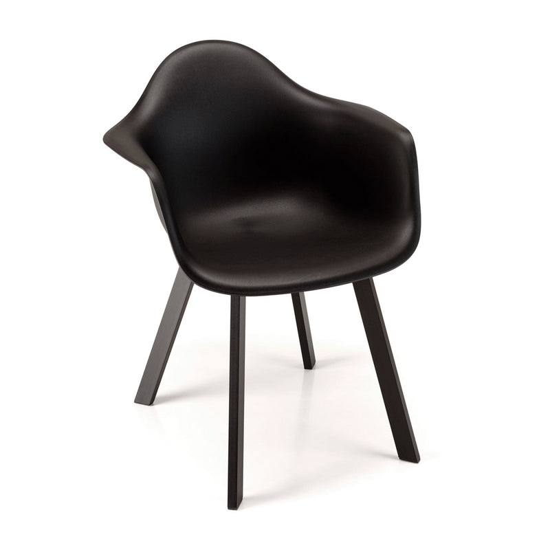 Malo - Lot De 6 Fauteuils Jardin - Plastique Polypropylène/Aluminium - Noir