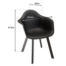 Malo - Lot De 6 Fauteuils Jardin - Plastique Polypropylène/Aluminium - Noir