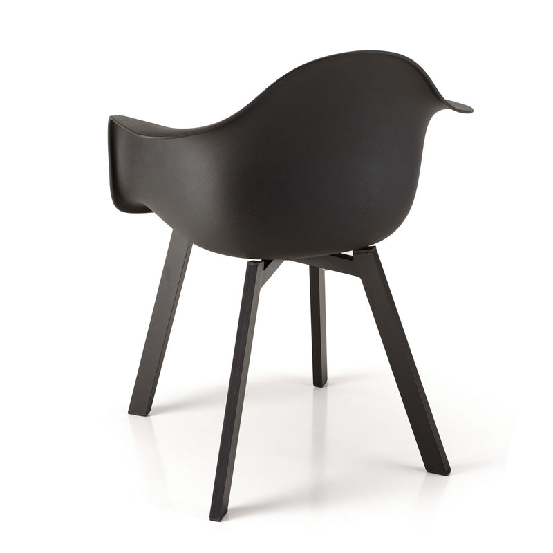 Malo - Lot De 6 Fauteuils Jardin - Plastique Polypropylène/Aluminium - Noir