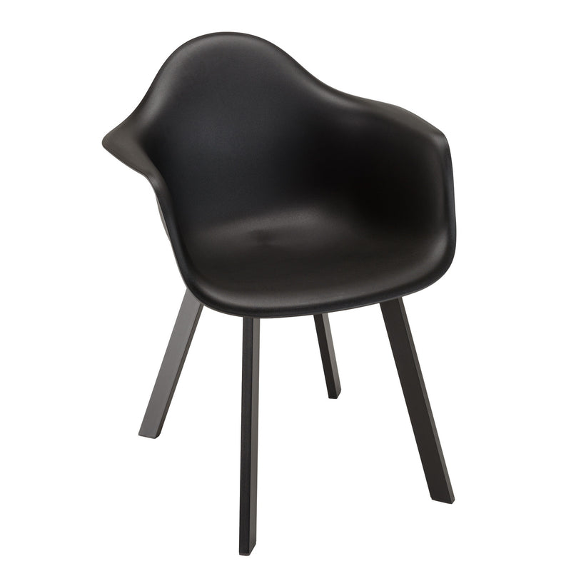 Malo - Lot De 6 Fauteuils Jardin - Plastique Polypropylène/Aluminium - Noir