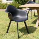 Malo - Lot De 6 Fauteuils Jardin - Plastique Polypropylène/Aluminium - Noir