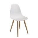 Malo - Lot De 2 Chaises Jardin - Plastique Polypropylène/Aluminium - Bois Clair/Blanc