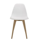 Malo - Lot De 2 Chaises Jardin - Plastique Polypropylène/Aluminium - Bois Clair/Blanc