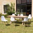 Malo - Lot De 2 Chaises Jardin - Plastique Polypropylène/Aluminium - Bois Clair/Blanc