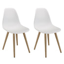 Malo - Lot De 2 Chaises Jardin - Plastique Polypropylène/Aluminium - Bois Clair/Blanc