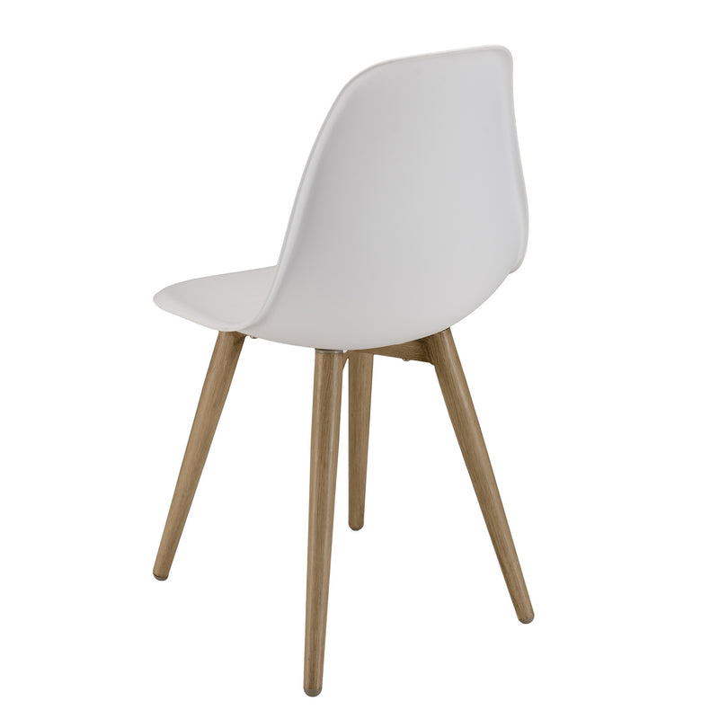 Malo - Lot De 2 Chaises Jardin - Plastique Polypropylène/Aluminium - Bois Clair/Blanc