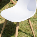Malo - Lot De 2 Chaises Jardin - Plastique Polypropylène/Aluminium - Bois Clair/Blanc