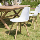 Malo - Lot De 2 Chaises Jardin - Plastique Polypropylène/Aluminium - Bois Clair/Blanc