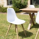 Malo - Lot De 2 Chaises Jardin - Plastique Polypropylène/Aluminium - Bois Clair/Blanc
