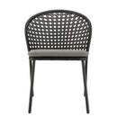 Malo - Lot De 2 Chaises Jardin - Acier/Rotin Synthétique/Tissu Polyester 100% - Noir/Gris
