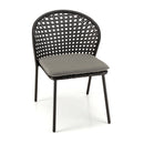 Malo - Lot De 2 Chaises Jardin - Acier/Rotin Synthétique/Tissu Polyester 100% - Noir/Gris