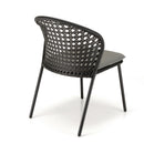 Malo - Lot De 2 Chaises Jardin - Acier/Rotin Synthétique/Tissu Polyester 100% - Noir/Gris