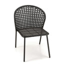 Malo - Lot De 2 Chaises Jardin - Acier/Rotin Synthétique/Tissu Polyester 100% - Noir/Gris