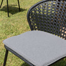 Malo - Lot De 2 Chaises Jardin - Acier/Rotin Synthétique/Tissu Polyester 100% - Noir/Gris