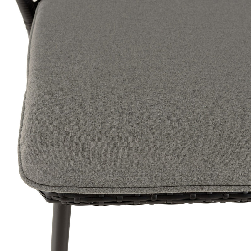 Malo - Lot De 2 Chaises Jardin - Acier/Rotin Synthétique/Tissu Polyester 100% - Noir/Gris