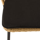 Malo - Lot De 2 Chaises Jardin - Acier/Rotin Synthétique/Tissu Polyester 100% - Bois Clair/Noir