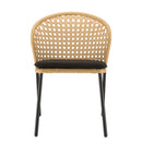 Malo - Lot De 2 Chaises Jardin - Acier/Rotin Synthétique/Tissu Polyester 100% - Bois Clair/Noir