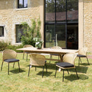 Malo - Lot De 2 Chaises Jardin - Acier/Rotin Synthétique/Tissu Polyester 100% - Bois Clair/Noir