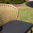 Malo - Lot De 2 Chaises Jardin - Acier/Rotin Synthétique/Tissu Polyester 100% - Bois Clair/Noir