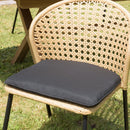 Malo - Lot De 2 Chaises Jardin - Acier/Rotin Synthétique/Tissu Polyester 100% - Bois Clair/Noir
