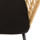 Malo - Lot De 2 Fauteuils Jardin - Acier/Rotin Synthétique/Tissu Polyester 100% - Bois Clair/Noir