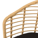 Malo - Lot De 2 Fauteuils Jardin - Acier/Rotin Synthétique/Tissu Polyester 100% - Bois Clair/Noir