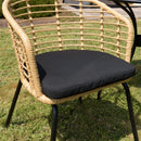 Malo - Lot De 2 Fauteuils Jardin - Acier/Rotin Synthétique/Tissu Polyester 100% - Bois Clair/Noir