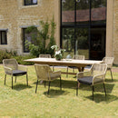 Malo - Lot De 2 Fauteuils Jardin - Acier/Corde/Tissu Polyester 100% - Crème/Noir