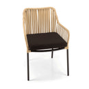 Malo - Lot De 2 Fauteuils Jardin - Acier/Corde/Tissu Polyester 100% - Crème/Noir