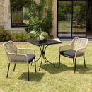 Malo - Lot De 2 Fauteuils Jardin - Acier/Corde/Tissu Polyester 100% - Crème/Noir