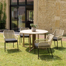 Malo - Lot De 2 Fauteuils Jardin - Acier/Corde/Tissu Polyester 100% - Crème/Noir