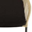 Malo - Lot De 2 Fauteuils Jardin - Acier/Corde/Tissu Polyester 100% - Crème/Noir