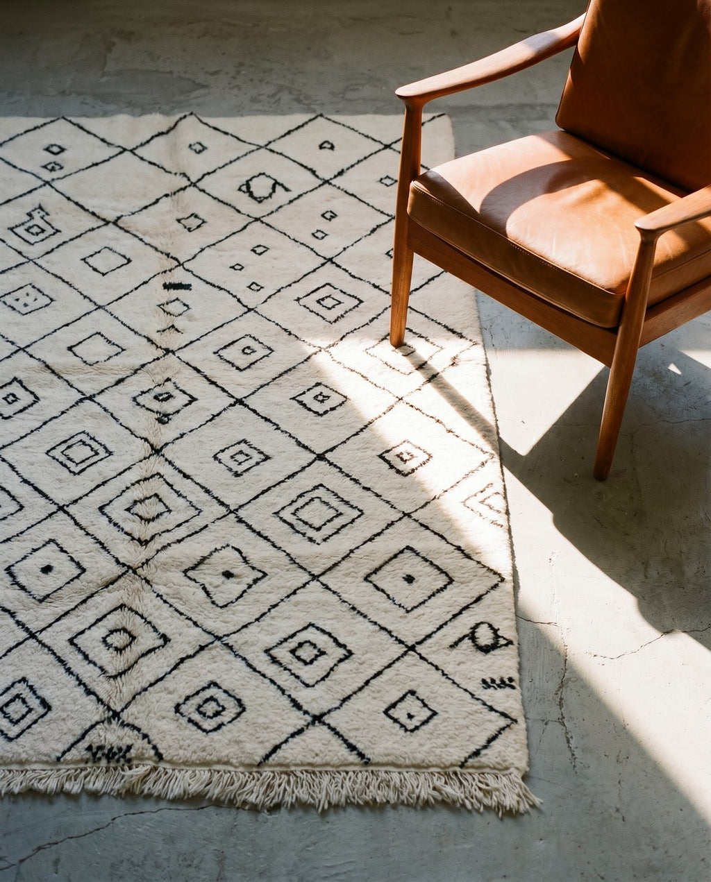 Alfombra bereber Beni Ouarain 2,96 × 1,87 m