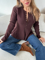 Jersey Albane Chocolate Fino Peplum