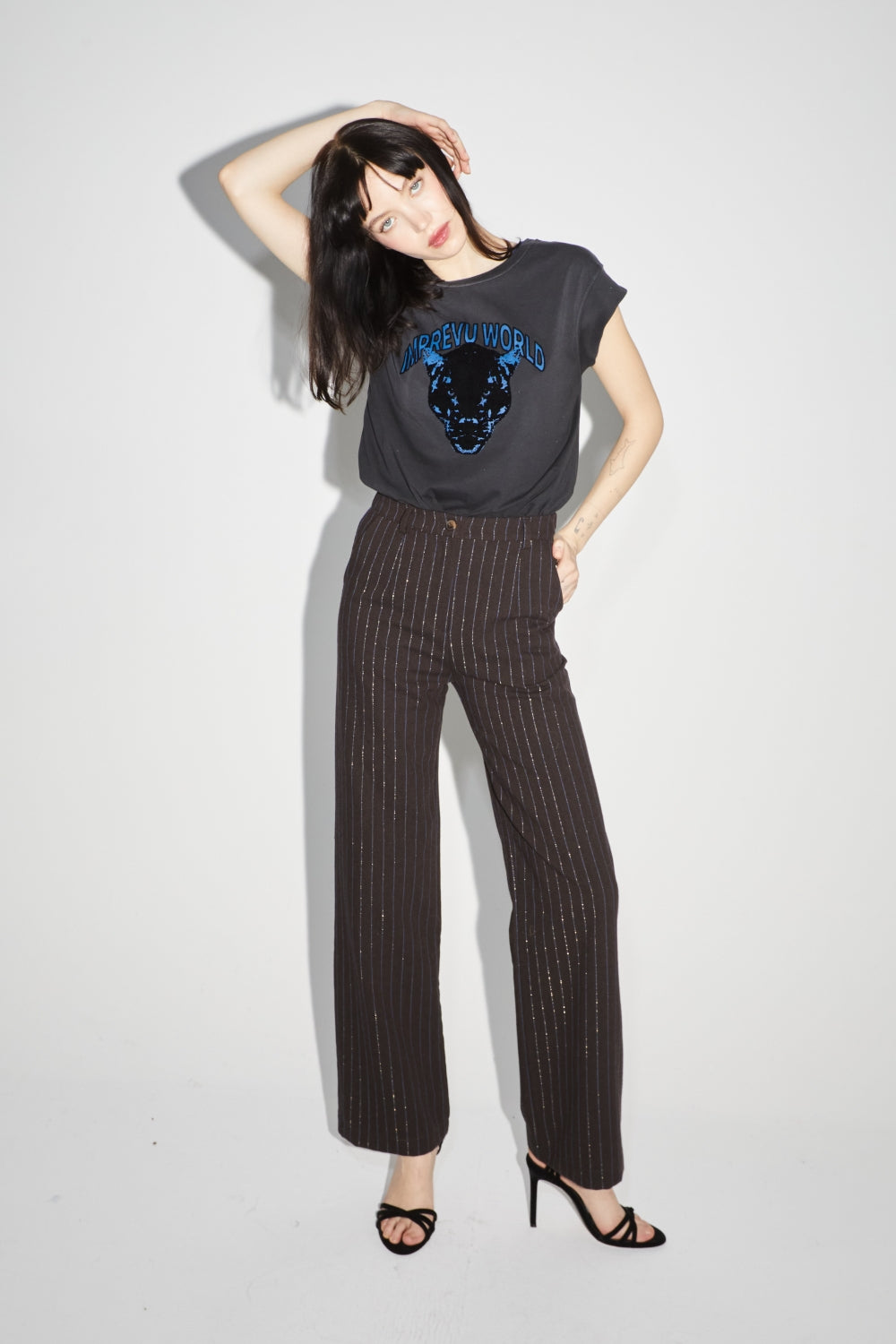 The Yves Chocolat Lines Goldblue Trousers