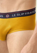 Lot De 3 Slips En Coton - Slips Marine Vert Sapin Moutarde