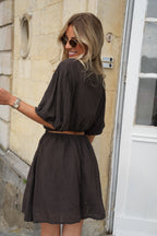 Enola Short Dress - Chocolate