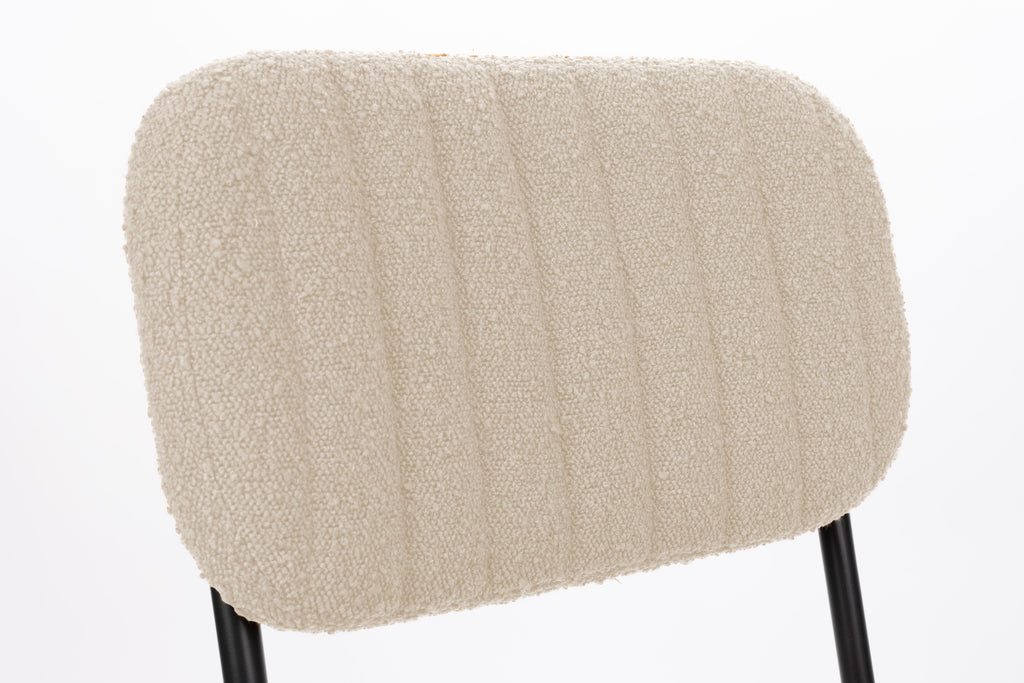 Jake Bouclé - Dining Room Chair - Solid Oak - Off-White