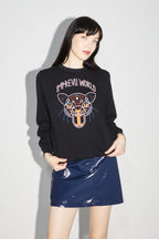 Le Sweatshirt Eddie Broderie Leo Black