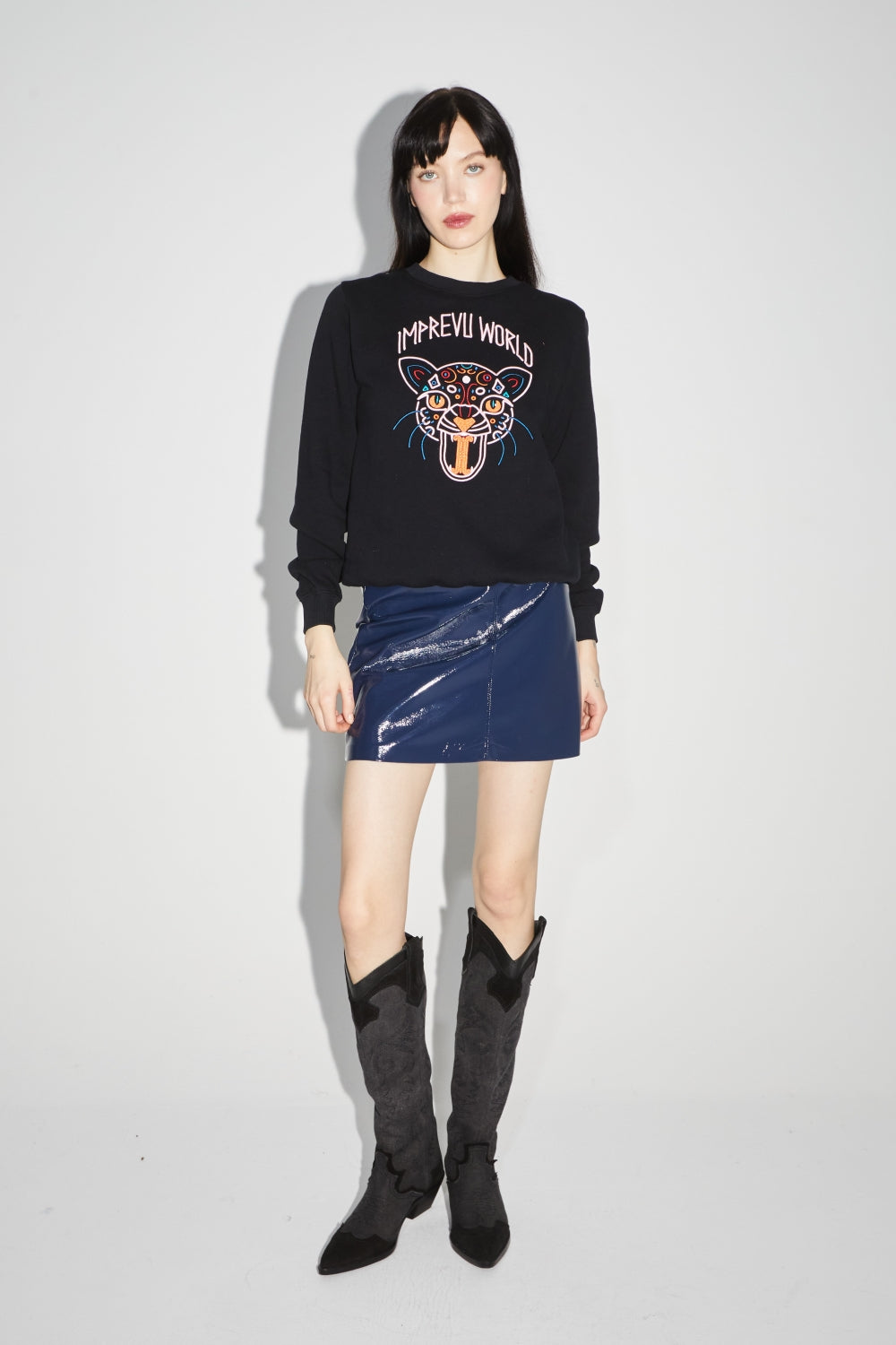 Le Sweatshirt Eddie Broderie Leo Black