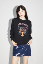 Le Sweatshirt Eddie Broderie Leo Black