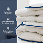 Couette Légère Temperée 100% Fibres Creuses Siliconnées, Enveloppe Coton